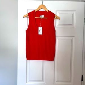 NWT 3.1 Phillip Lim Tangerine Ribbed cashmere knit sleeveless top